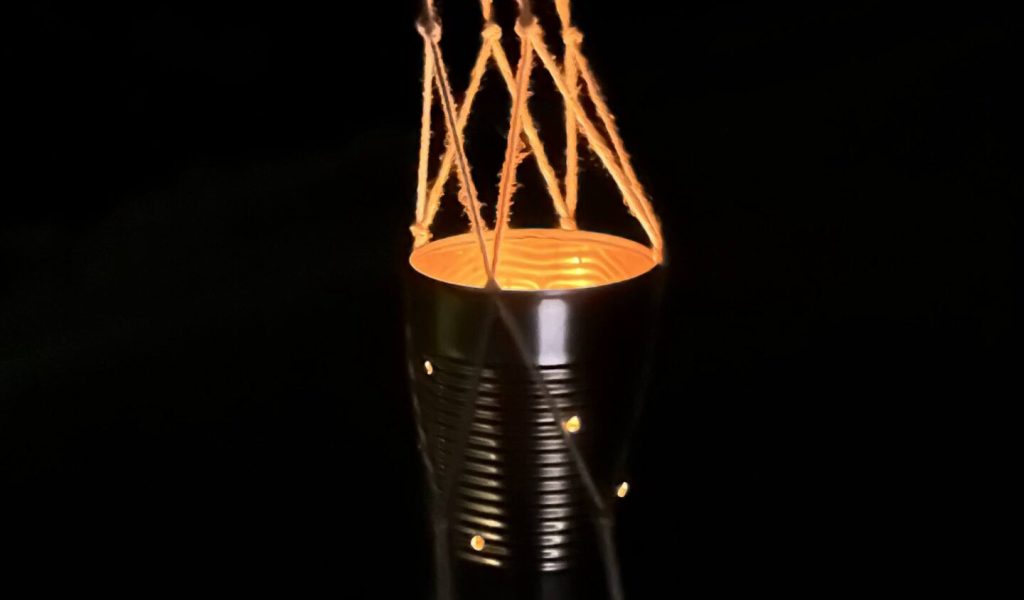 tin can lantern made at the grounded to grow retreat